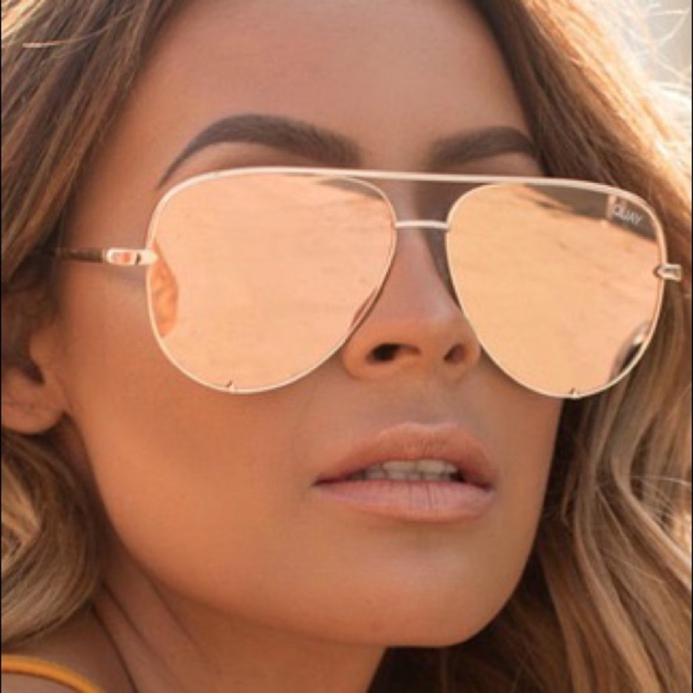 QUAY X DESI PERKINS High Key Gold Sunglasses